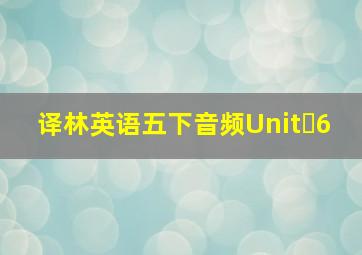 译林英语五下音频Unit 6